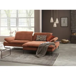 W.Schillig Ecksofa »enjoy&MORE« in Living coral, Füße schwarz pulverbeschichtet, Breite 294 cm orange