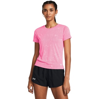 Under Armour Damen UA Launch Splatter SS, leichtes atmungsaktives Laufshirt, schnelltrocknendes Damen Sportshirt mit reflektierenden Details