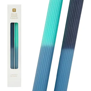 Talking Tables: Schöne konische Ombré-Kerzenleuchter, geruchlos, ideales für Sie oder Ihn, marineblau und blau, 2 Stück