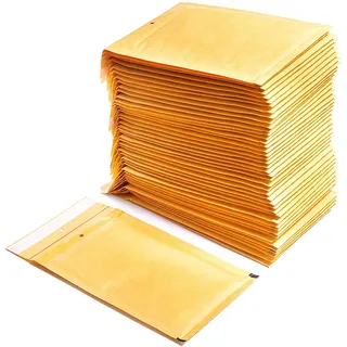 Gepolsterte Umschläge aus Polyethylen-Innenpolster, Farbe Braun, Versandtaschen mit Kapazität für Dokumente mit einer maximalen Fläche (5 Polsterumschläge, 100x165 mm)