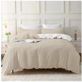 Soulful Bettwäsche Kamel Beige Baumwolle 135 x 200 cm + 80 x 80 cm