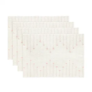 Artoid Mode Rosa Boho Bauernhaus Rustikal Knoten Platzsets 4er Set, 30x45cm Urlaub Tischsets Platzdeckchen Küche Party Deko