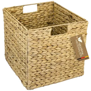 HMF Aufbewahrungskorb, Korb geflochten aus Wasserhyazinthe Seegras passend für Kallax 32 x 34,5 x 32 cm