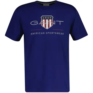 T-Shirt GANT "T-Shirt REG ARCHIVE SHIELD 1er Pack", Herren, Gr. L, blau (blau (rich navy)), Obermaterial: 100% Baumwolle CO., Shirts T-Shirt