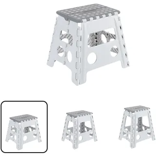 ARREGUI TB-032-GB Kleiner Klapphocker | Falthocker für Kinder und Erwachsene | Tragbarer und Faltbarer Klapphocker | 150 Kg Belastbarkeit | Hocker für Küche, Bad, Camping, Garten | 32 cm hoch | Weiß
