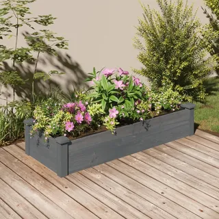 vidaXL Hochbeet mit Einsatz 120 x 45 x 25 cm Grau