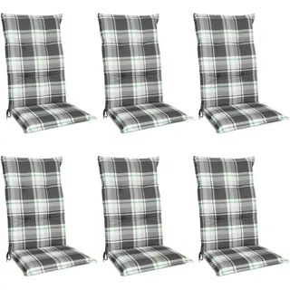 Beautissu Hochlehner Auflage 120 x 50 x 6 cm mintgrün kariert 6-tlg.