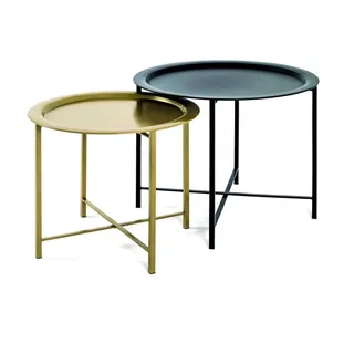 Haku-Möbel HAKU Möbel Couchtische-Set rund Metall schwarz, 1 Set