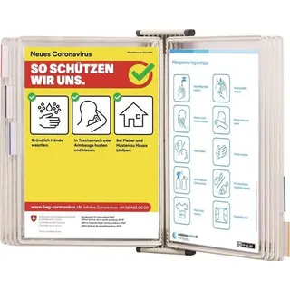 Tarifold Wandhalter 10 Sichttafeln schwarz lackiertf.A4