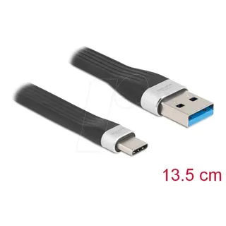 DeLock USB-A auf USB-C 0,14 m Schwarz/Silber