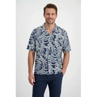 Kurzarmhemd HUGO UNDERWEAR, Herren, Gr. M (50), N-Gr, open blau 461, Obermaterial: 100% Viskose, relaxed fit, V-Ausschnitt, Hemden Kurzarmhemd, relaxed fit, gemustert, mit Blumen-Print