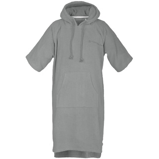 TOM TAILOR Surf Poncho für Damen und Herren, L-XL, 100% Baumwolle/ Frottier, Badeponcho mit Kapuze, Bauchtasche und Logostickerei, Grau (Moody Grey)