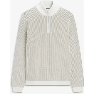 Troyer CINQUE "CIFALCO", Herren, Gr. XL, braun (hellbraun), Strick, Obermaterial: 50% Baumwolle, 50% Polyamid, unifarben, slim fit, Bündchen, Pullover Troyer, in Struktur-Strick