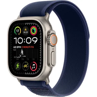 Watch Ultra 2 GPS + Cellular 49 mm Titangehäuse natur, Trail Loop blau S/M
