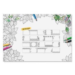 Sigel Schreibtischunterlage Adult Coloring ohne Kalendarium weiß 20 Blatt