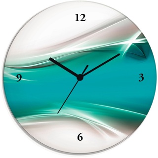 ARTland Wanduhr Kreatives Element Petrol Größe: 30x30 cm - Türkis