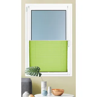 Plissee KUTTI "Brisa" Gr. 9, grün, B:90cm H:140cm, Obermaterial: 100% Polyester, Plissees, Plissee, Klemmfix, Sichtschutz, blickdicht, einfarbig, Klemmträger