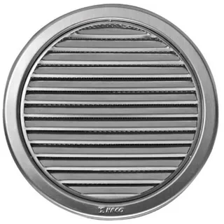 Haco Edelstahl Lüftungsgitter - Abluftgitter - rund - mit Flansch/Rohranschluß und Insektenschutz: Deckmaß: 127 mm (NVM-100)