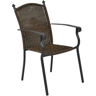 MERXX Gartensessel ""Roma"" Spar-Set, 2 Stk. tlg. pulverbeschichtetes Aluminiumgestell, braun