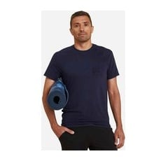 T-shirt Herren Sanftes Yoga Natürliches Material - Marineblau, L