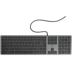 Mobility Lab PC-Tastatur, ultradünn, kabelgebunden, Space Grey – USB-Anschluss, Französisch, AZERTY