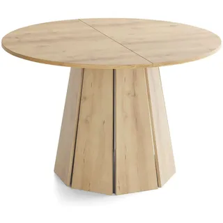 WFL GROUP Lunda 100-180 x 76 x 100 cm Buche Hellbraun/bronze