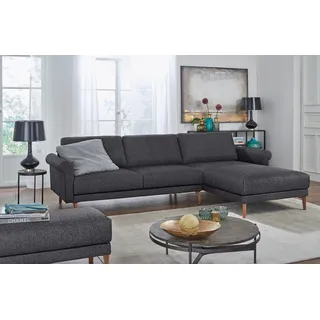 creation by rolf benz Creation BY ROLF BENZ, Ecksofa »CR.450, Designecksofa, Polsterecke, L-Form, 282/178 cm (B/T)« abgerundete Armlehne Schnecke, modern Landhaus, Leder oder Chenille, schwarz