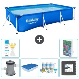 Bestway Steel Pro Rechteckig - 300x201x66 cm - 7-teilig S238 - Blau