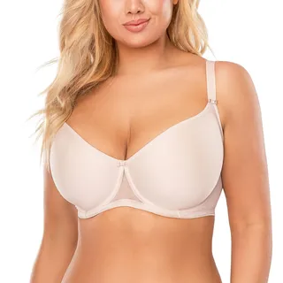 VIVISENCE Damen Buegel BH Gepolstert Nahtlos Mit Komfortabler Passform Glatten Schalen Und Starkem Halt, Beige,85H