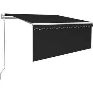 vidaXL Markise Automatisch Einziehbar mit Volant 3x2,5 m Anthrazit - Grau