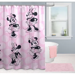 Disney Minnie Maus Duschvorhang 178 x 182 cm – Stoff Pink Badezimmerdekor