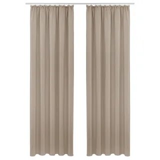 Vorhang OTTO HOME "SOLA" Gr. 2, grau (taupe), B:130cm H:175cm, Polyester, Polyester, Gardinen, Vorhang, Breite:130 cm, 1 Schal, einfarbig, Verdunkelung, Topseller