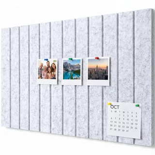 Elalove 60x40 cm Pinnwand Filz selbstklebend 0,9 cm dick grau inklusive 40 bunte Pinnadeln Fotowand Modern für Büro und Kinderzimmer