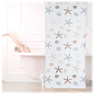 Relaxdays Duschrollo Ocean 100 x 240 cm blau
