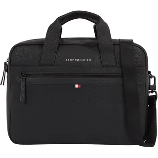 Tommy Hilfiger Herren Laptoptasche Essential PU Computer Bag 14 Zoll, Schwarz (Black), Einheitsgröße
