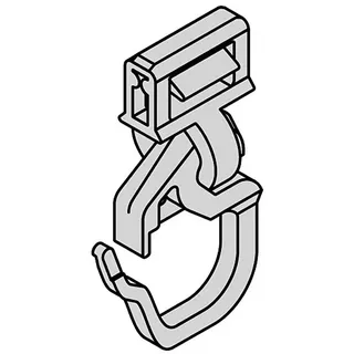 Gardinenzubehör von ars vivendi Hinno HC 71 Clic-Gleiter mit Faltenhaken für Aluminium-Vorhangschienen mit 4 mm Spurweite