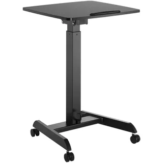 Maclean Brackets Maclean MC-892 Höhenverstellbarer Laptoptisch mit Rollen Sitz-steh-Schreibtisch Gasfeder Höhenverstellbar bis max. 113cm 30 Grad Neigbar bis 8kg (Schwarze Farbe)