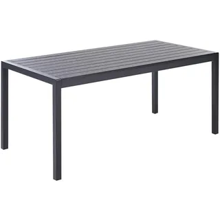Beliani Gartentisch 180 x 90 x 76 cm Schwarz