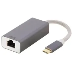 Deltaco USB-C Network Adapter Gigabit 1x RJ45 1x USB-C Male Aluminum Space Grey