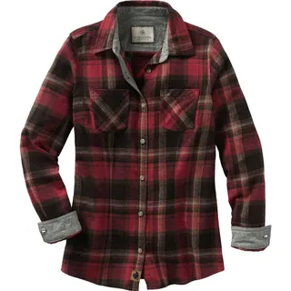 Legendary Whitetails, Cottage Escape Damen-Kleidung, Flanell, langärmelig, kariert, einfarbig, tailliert, Knopfleiste, Wald Plaid, XX-Large