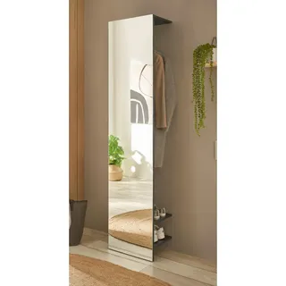 furn.design Garderobenschrank Kompaktgarderobe Grau/Eiche