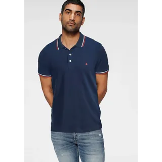 Jack & Jones Poloshirt »JJEPAULOS Poloshirt mit klassischem Kragen und figurbetonter Form«, Logostickerei, modisch, schmal, Baumwolle, Polokragen, blau