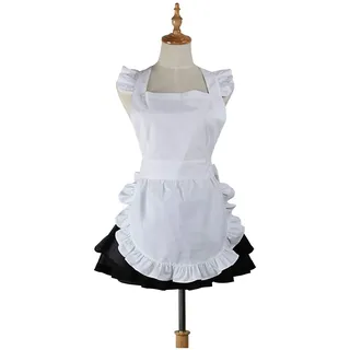 Love Potato Niedliche weiße Retro-Schürze für Küche, Restaurant, Frauen, Mädchen, Kellnerin, Schürze als Geschenk