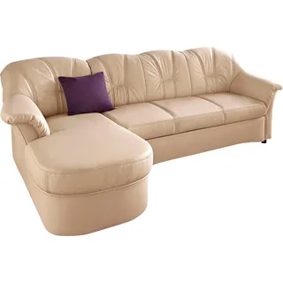 DOMO collection Ecksofa Flores Schlafsofa, B/T/H: 233/142/86 cm, L-Form« wahlweise mit Bettfunktion, wahlweise mit Federkern, auch in Leder beige