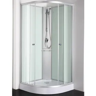 SANOTECHNIK RIO Komplettdusche mit Schiebetür 90 x 204 cm silber Klarglas