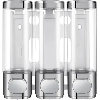 3-in-1 Raumspender und Organizer zur Wandmontage, für Badezimmer, Dusche, Shampoo, Conditioner, Körperlotion, Duschgel, Badezimmer, Küche, Hotel (silberfarben)