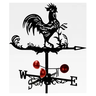 Wetterhahn für das Dach, Retro Wetterfahnen aus Metall, Windrichtungsanzeiger für den Außenbereich, Dach, Hof, Bauernhaus (Hahn)