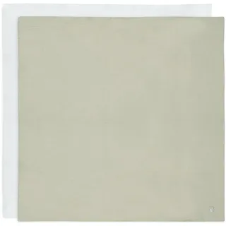 Jollein Musselin Tuch Baby - Olive Green/Ivory - 2er Pack - 115x115cm - 100% Baumwolle - Oeko-TEX Zertifiziert - Spucktuch Baby - Olivgrün/Elfenbeinfarben
