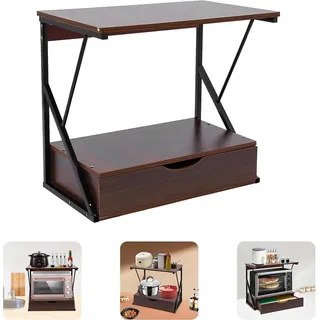 Küchenregal - Mikrowellenregal aus Holz - Einfache Montage - Platzsparend - Modernes, schlichtes Design - Für Wohnheim & Wohnung