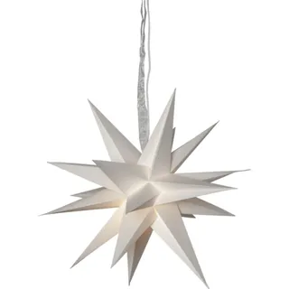 3D Stern ,December' aus Papier, 18 Zacken, weiß, Ø 45cm - Weiß